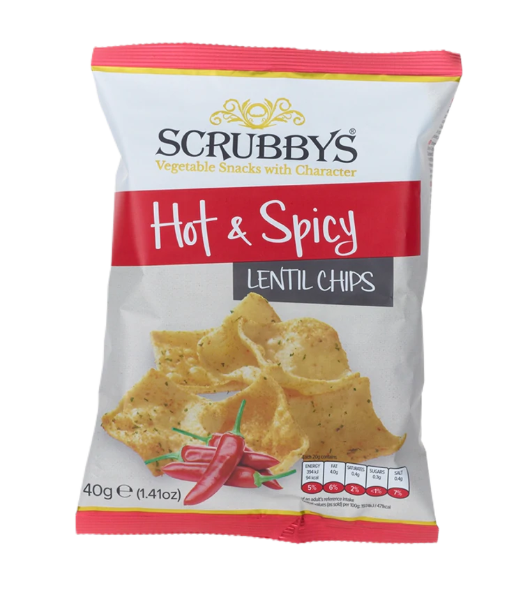 The Dormen Scrubbys Hot & Spicy Lentil Chips SpicyCuisine